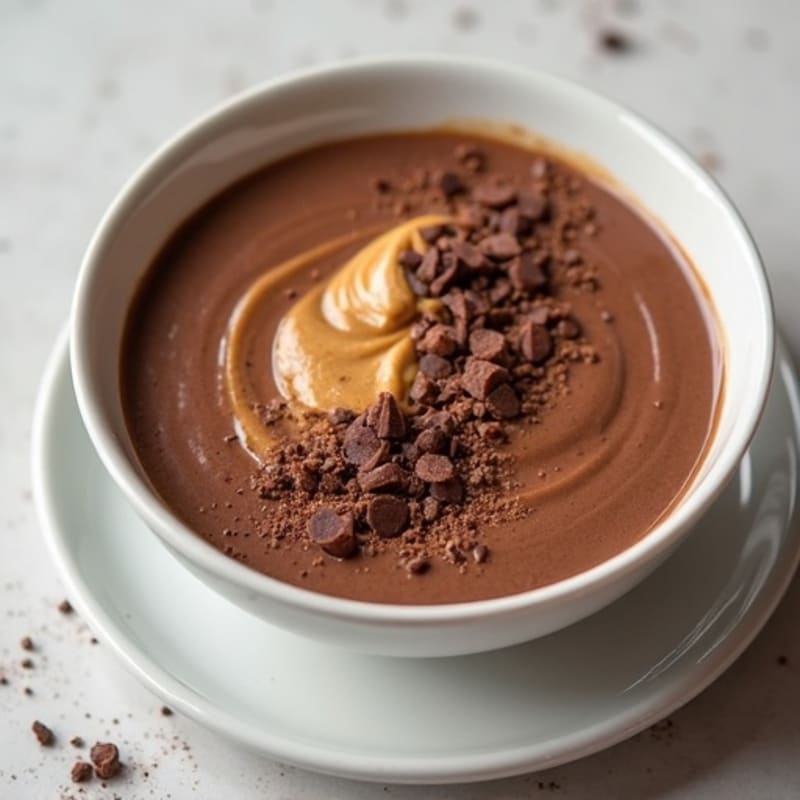 Protein Chocolate Pudding with Peanut Butter Swirl