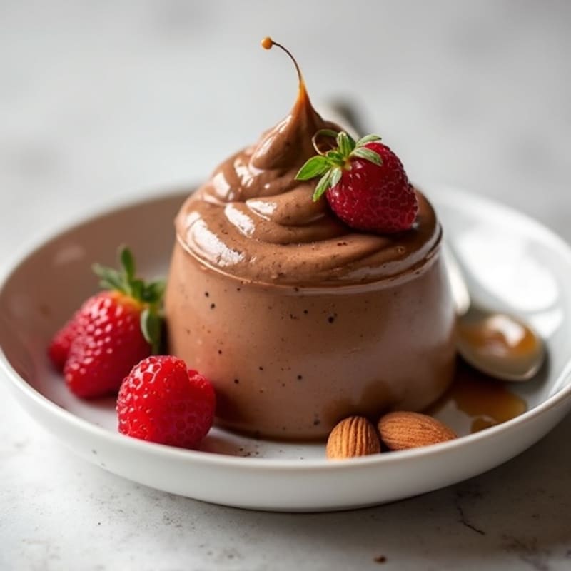 Silky Chocolate Protein Pudding with Almond Butter