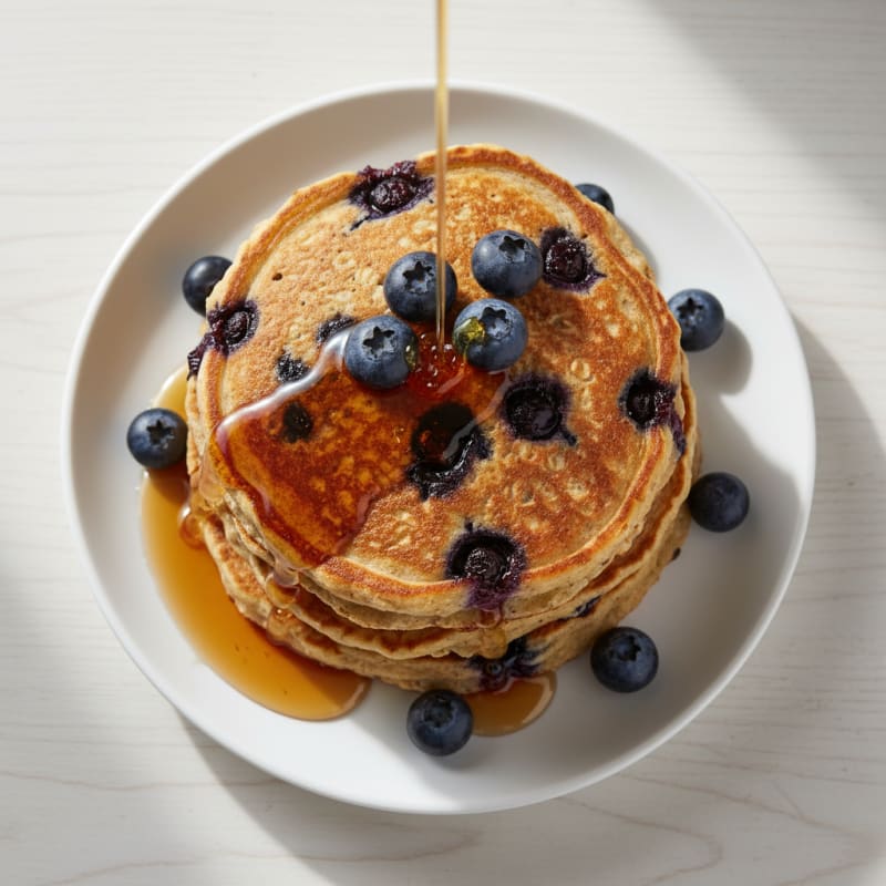 High-Protein Blueberry Oat Pancakes