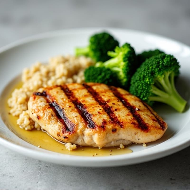 Grilled Chicken Breast with Quinoa and Broccoli