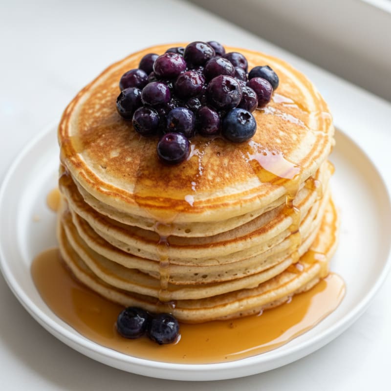 Golden Fluffy Buttermilk Pancake Stack