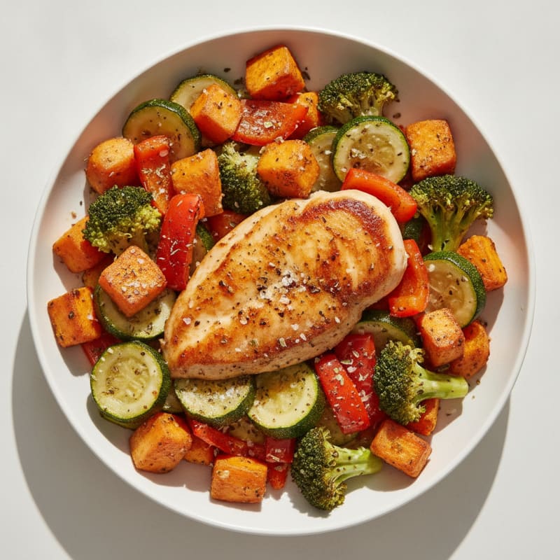 Pan-Seared Chicken with Roasted Vegetables