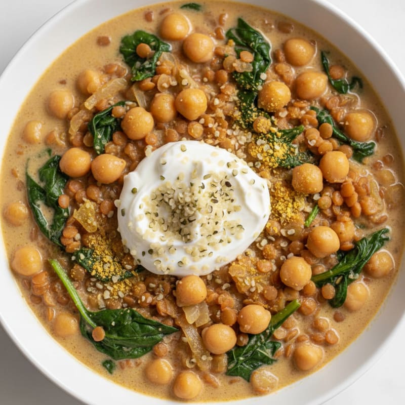Lentil and Chickpea Coconut Curry