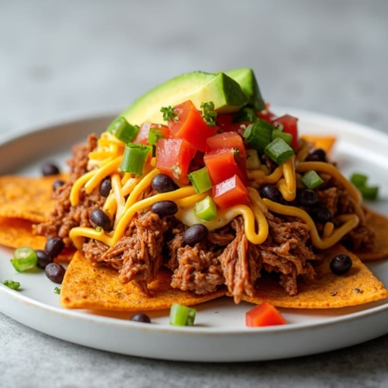 Pulled Pork Loaded Sweet Potato Nachos