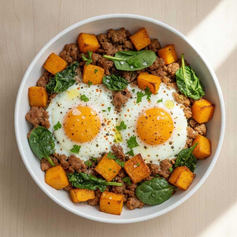 Baked Eggs with Roasted Butternut Squash