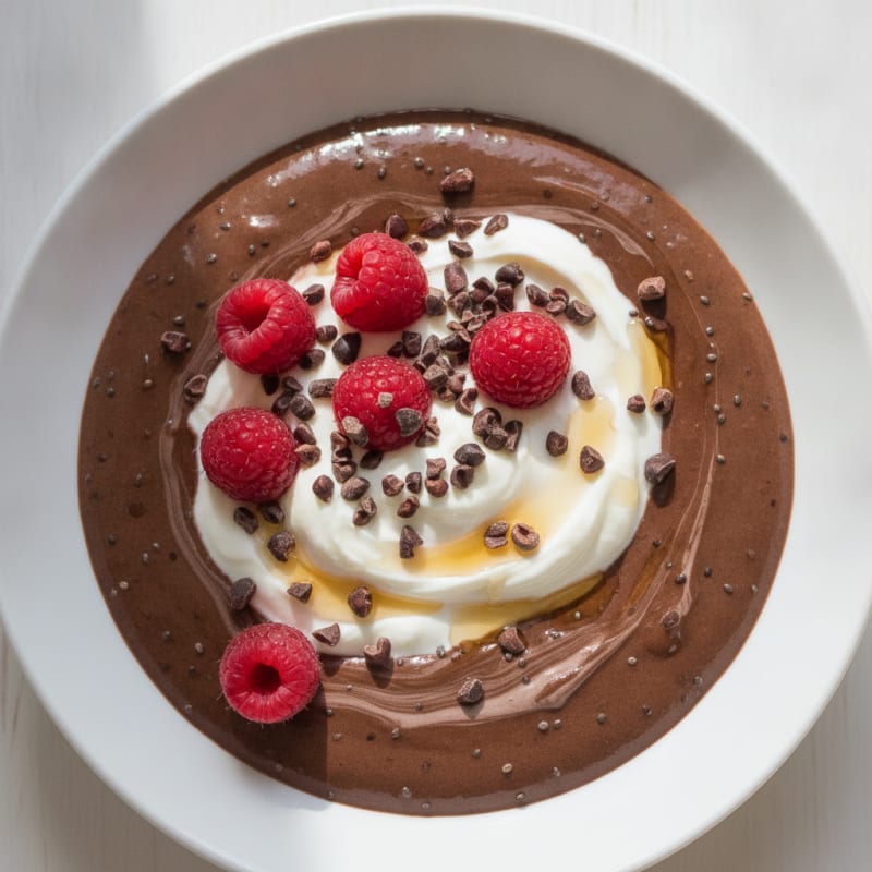 Silky Chocolate Protein Pudding with Greek Yogurt