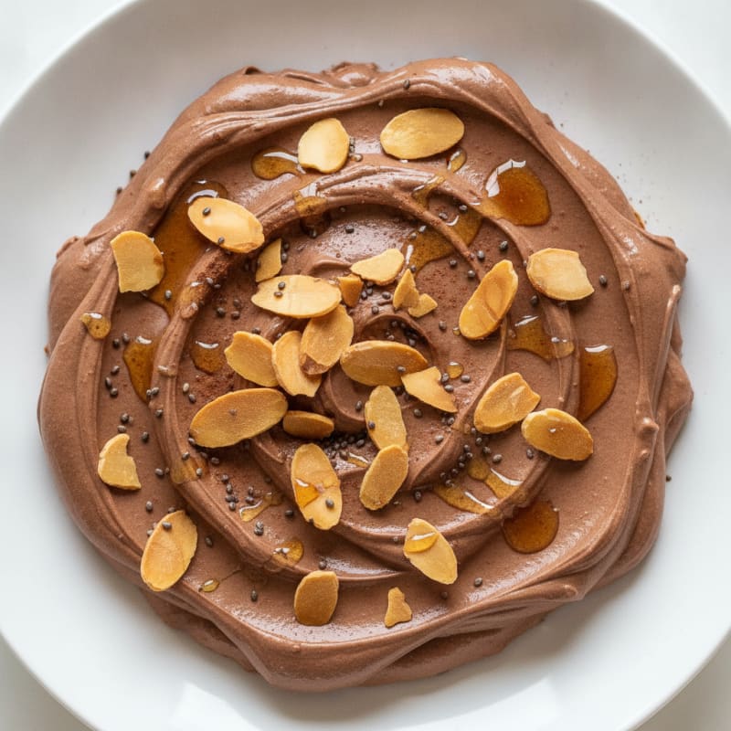 Silky Chocolate Protein Pudding with Almonds