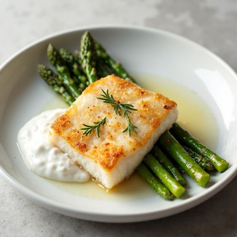 Seared Cod with Roasted Asparagus