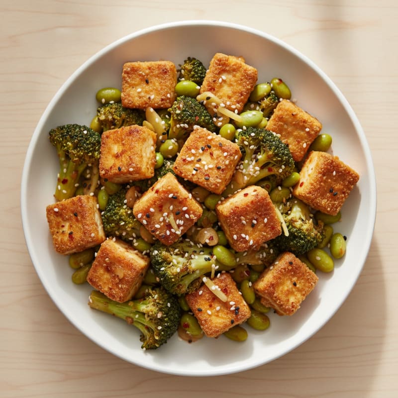 Sesame Tofu and Broccoli Stir-Fry