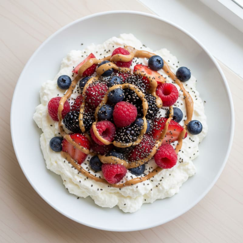 Silky Greek Yogurt Protein Pudding with Mixed Berries