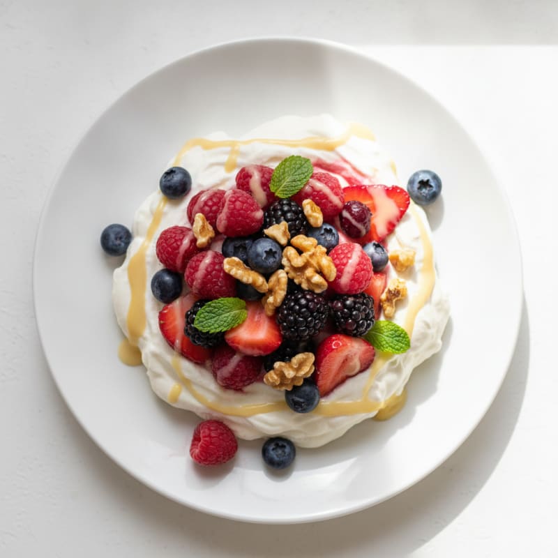 Silky Greek Yogurt Protein Mousse with Mixed Berries