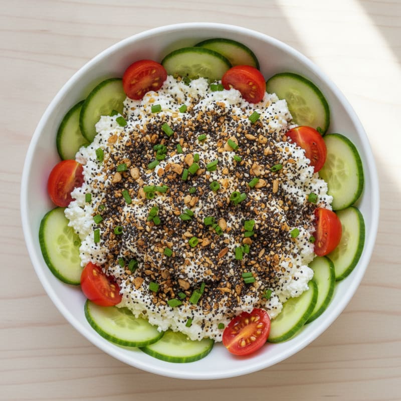 Cottage Cheese with Everything Bagel Seasoning