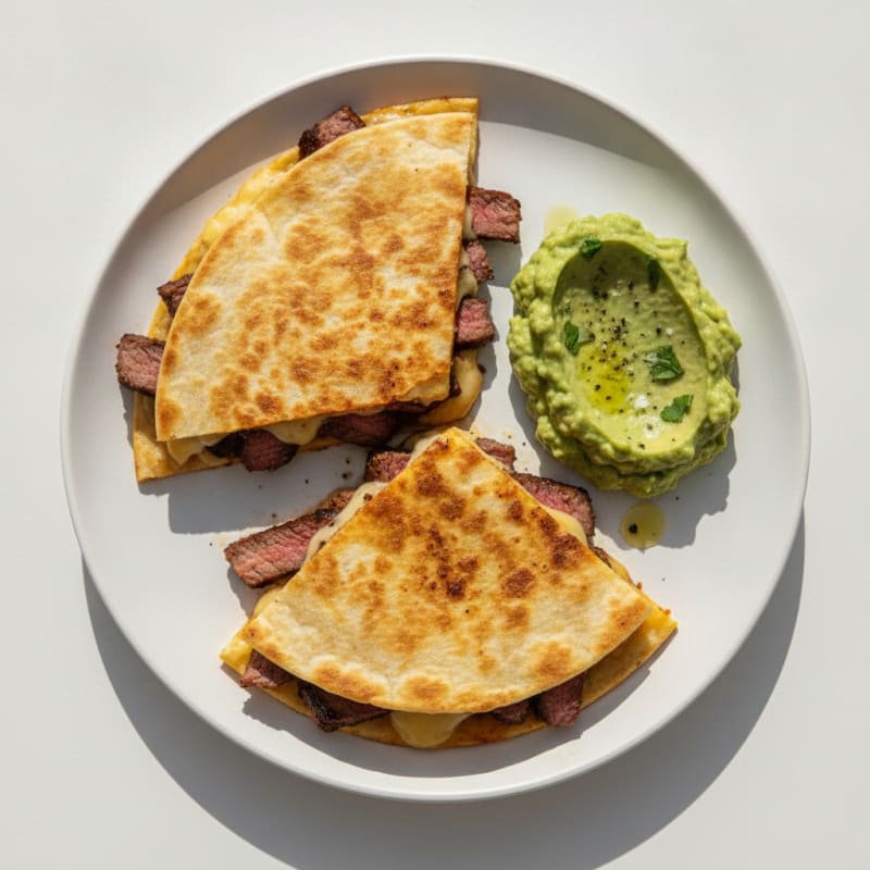 Carne Asada Quesadillas with Guacamole