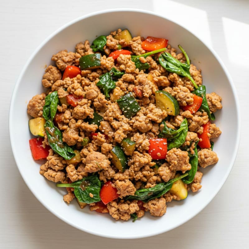 Ground Turkey and Veggie Bowl