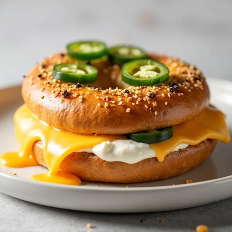 Protein-Packed Jalapeño Cheddar Greek Yogurt Bagel