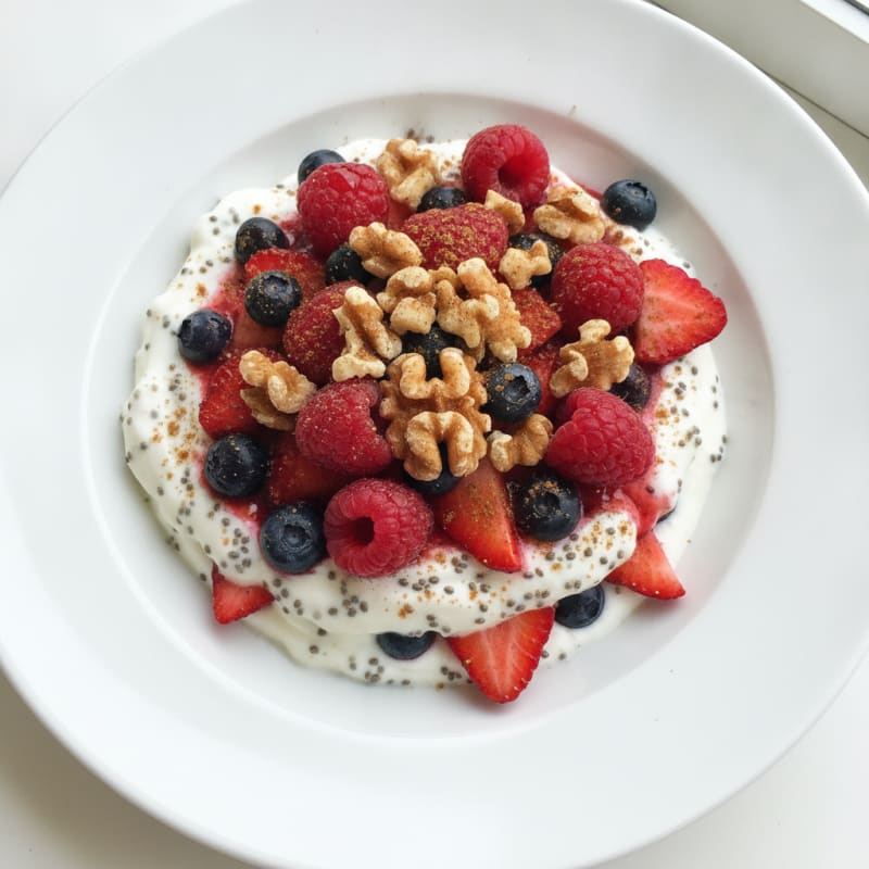 Creamy Greek Yogurt Parfait with Chia and Mixed Berries