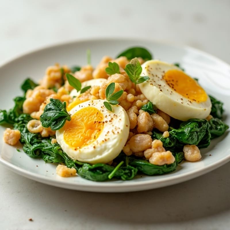 Egg White and Turkey Breast Scramble with Spinach