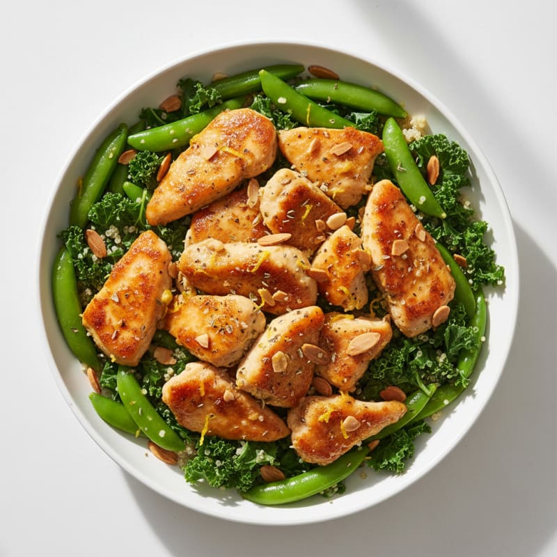 Tangy Lemon Chicken with Crunchy Greens
