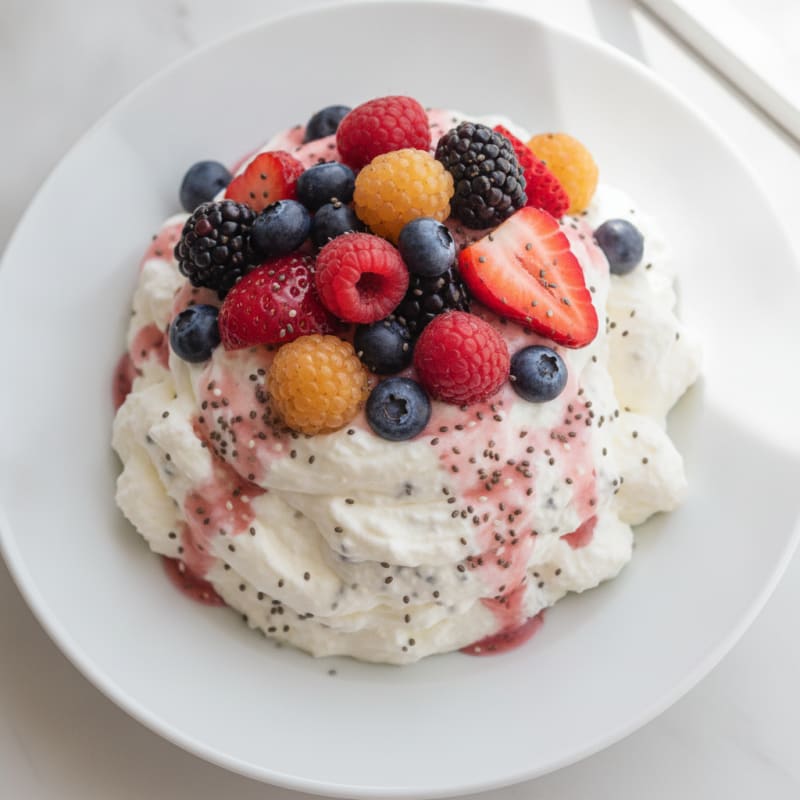Greek Yogurt Protein Mousse with Berries