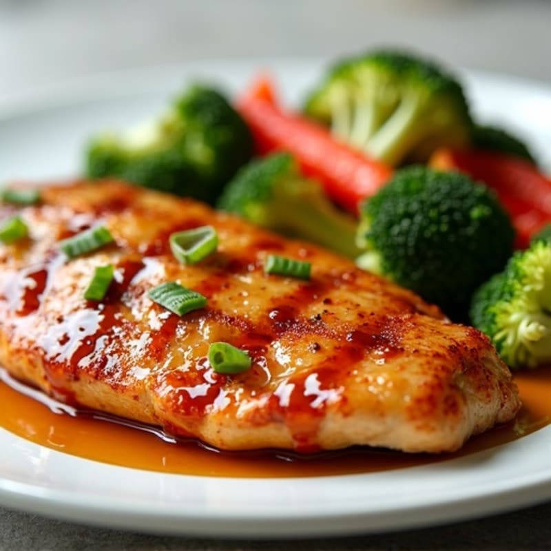 Chicken with Teriyaki Glaze and Roasted Veggies