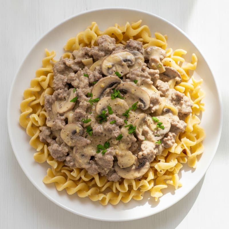 Beef Stroganoff with Egg Noodles