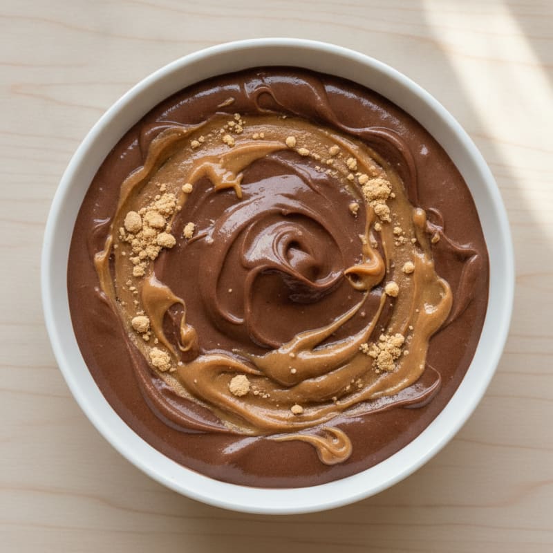 Silky Chocolate Protein Pudding with Peanut Butter Swirl