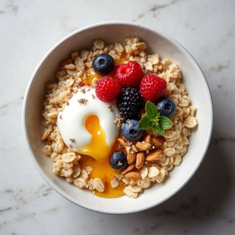 Egg White Oatmeal with Greek Yogurt and Berries