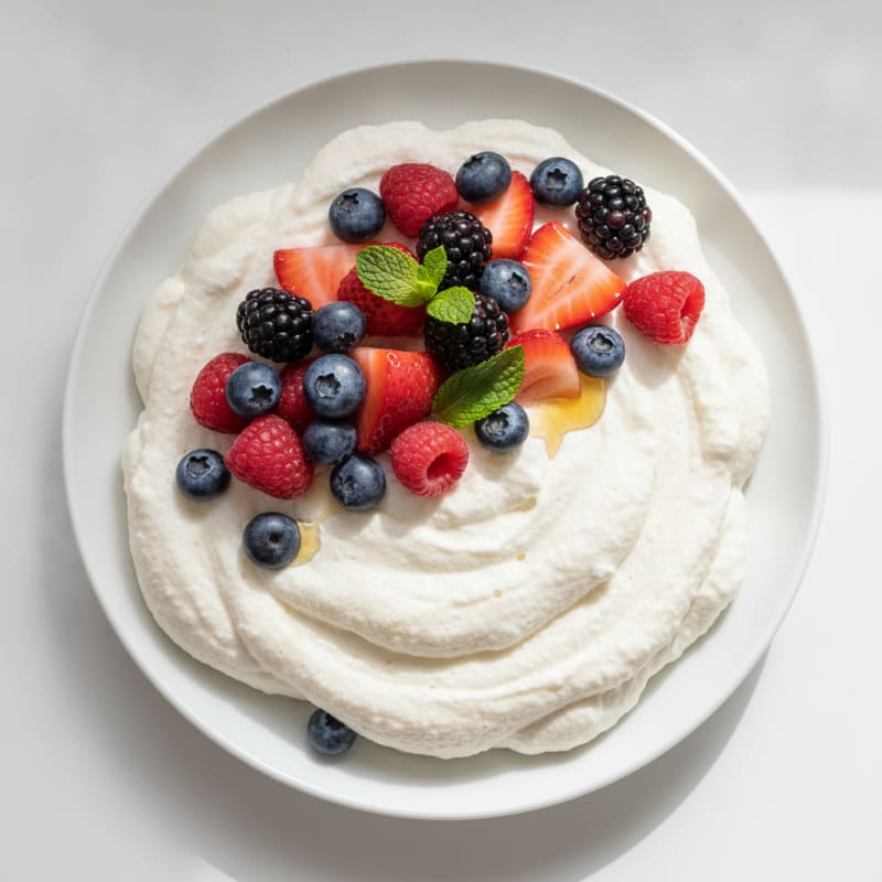 Greek Yogurt Protein Mousse with Mixed Berries