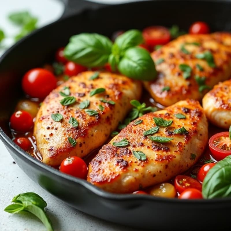 Fresh Tomato Basil Chicken Skillet
