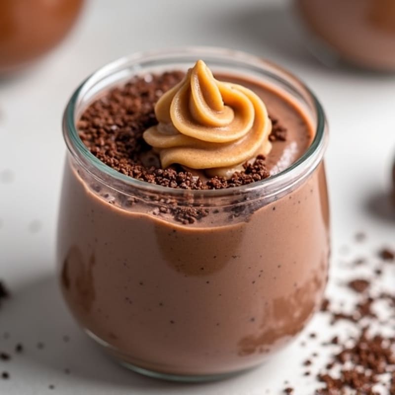 Chocolate Protein Chia Pudding with Almond Butter Swirl