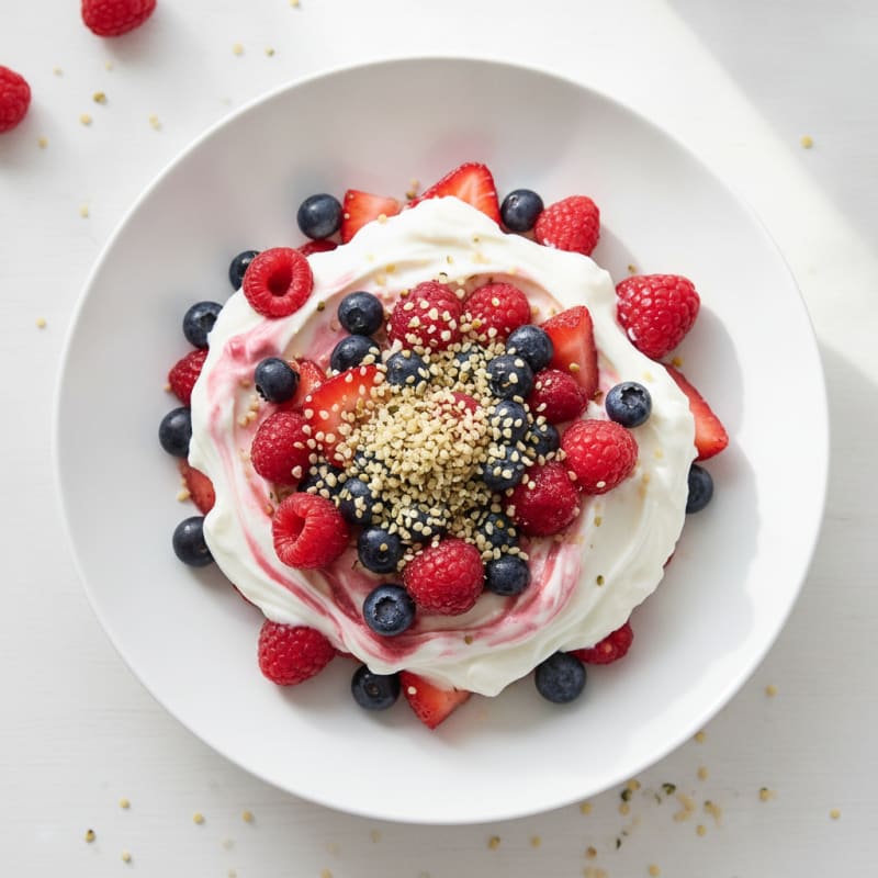 Greek Yogurt Protein Parfait with Mixed Berries