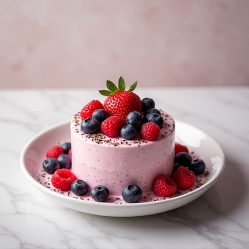 Creamy Greek Yogurt Protein Mousse with Mixed Berries