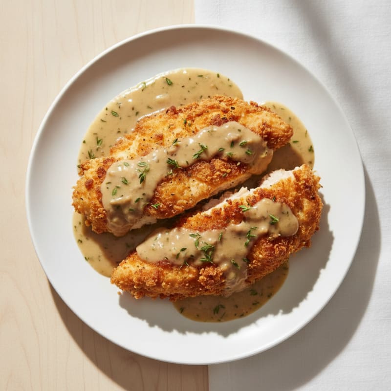 Clean Buttermilk Fried Chicken with Savory Gravy