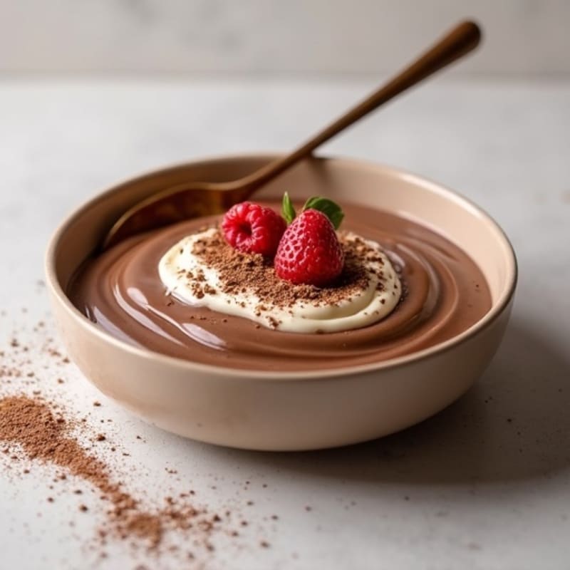 Silky Chocolate Protein Pudding with Almond Butter Swirl