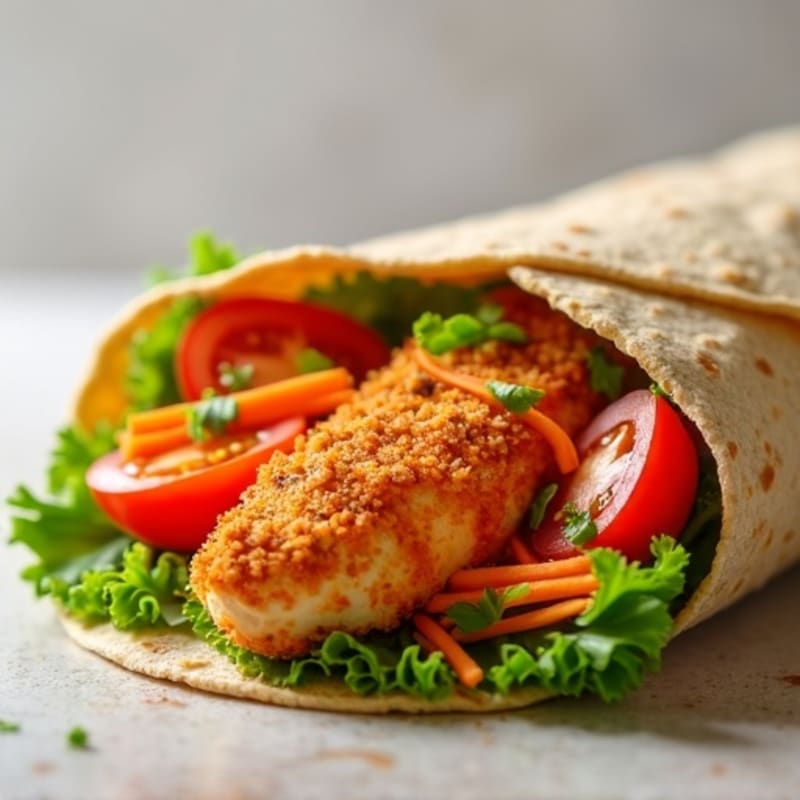 Crispy Buffalo Chicken Wrap with Fresh Veggies