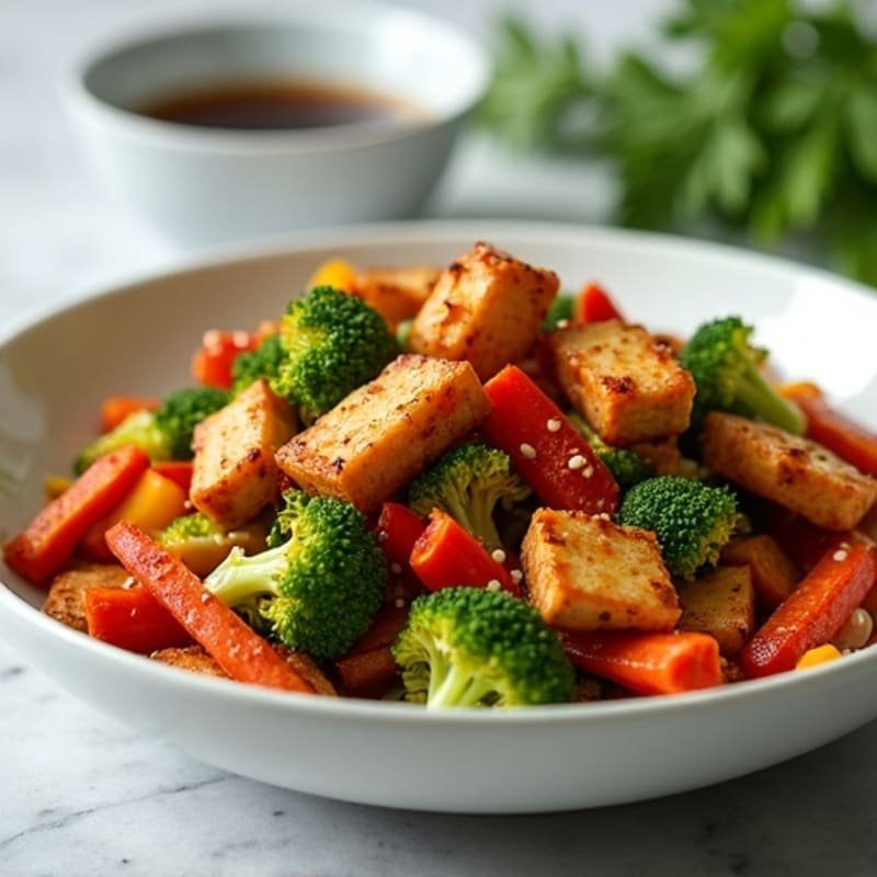 Crispy Maple Glazed Tempeh Stir-Fry