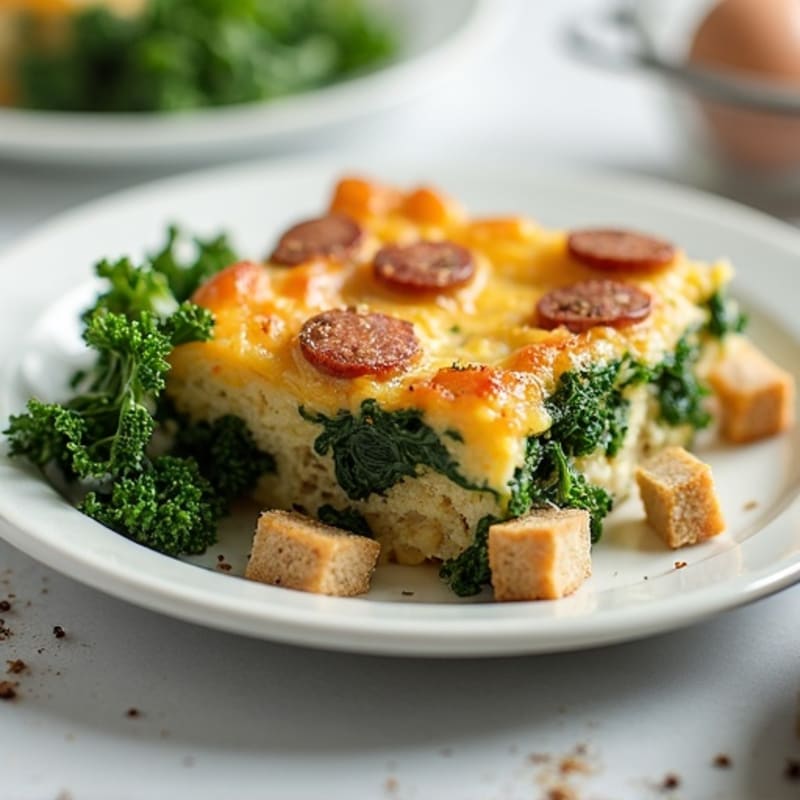 Savory Baked Sausage and Kale Strata