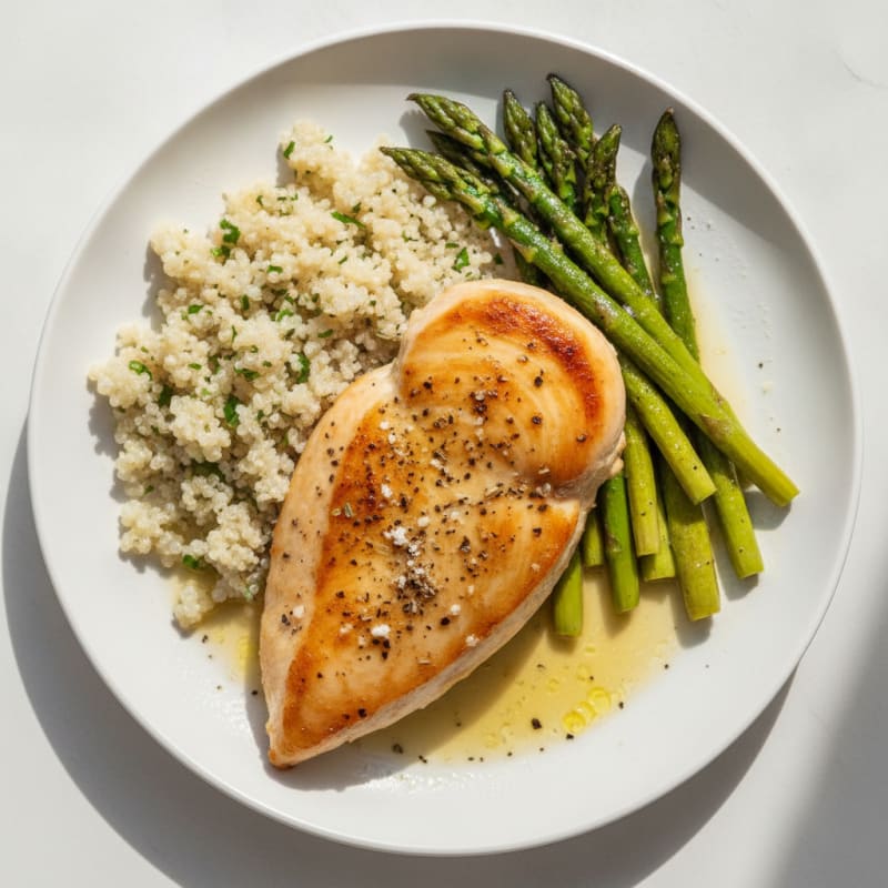 Pan-Seared Chicken with Roasted Asparagus