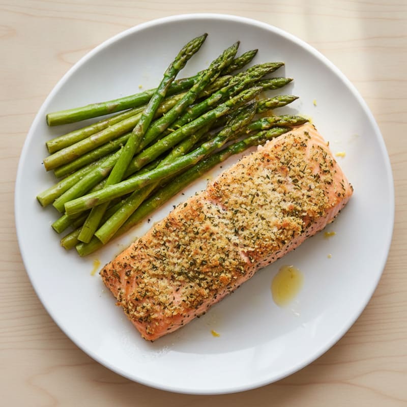 Herb-Crusted Salmon with Roasted Asparagus