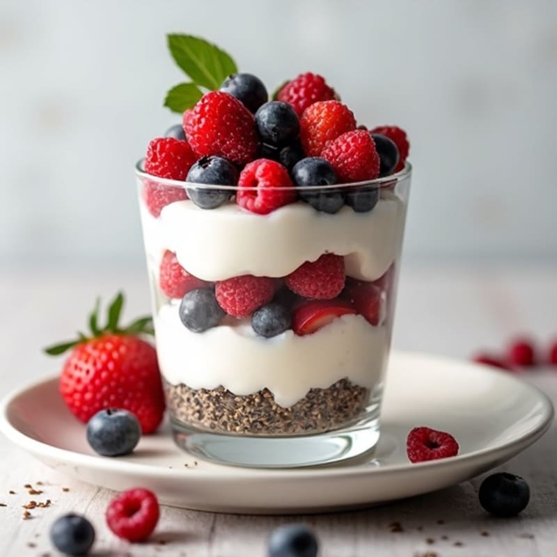 Greek Yogurt Protein Parfait with Mixed Berries