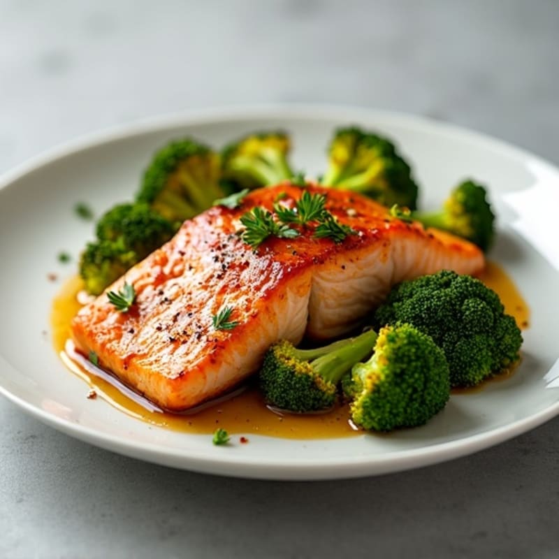 Sheet Pan Honey-Garlic Salmon with Roasted Broccoli