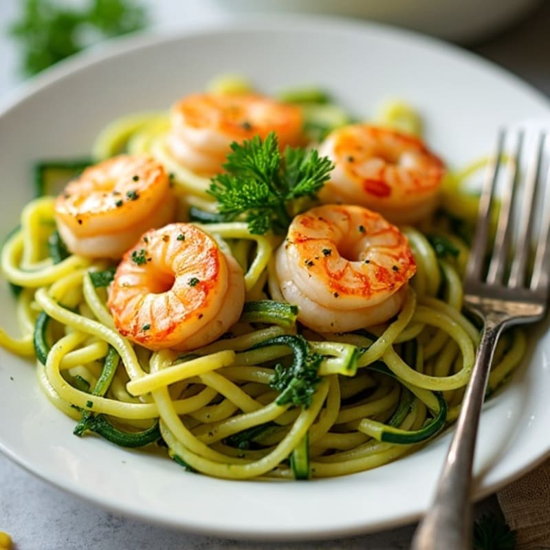 Lemon-Garlic Butter Shrimp with Herb Zucchini Noodles
