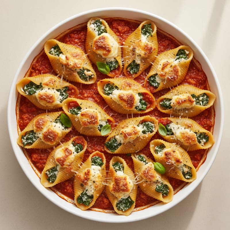 Creamy Ricotta Stuffed Shells with Zesty Marinara