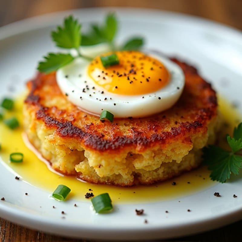 Crispy Smashed Potato and Tuna Cakes with Soft Eggs
