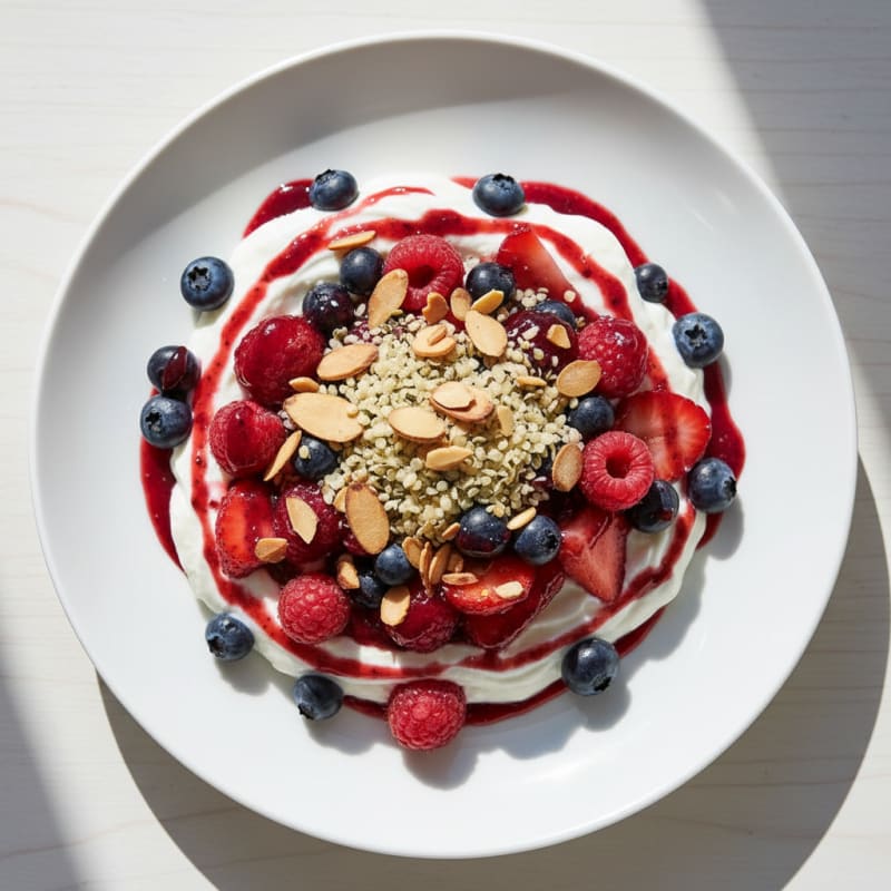 Greek Yogurt Protein Parfait with Mixed Berries
