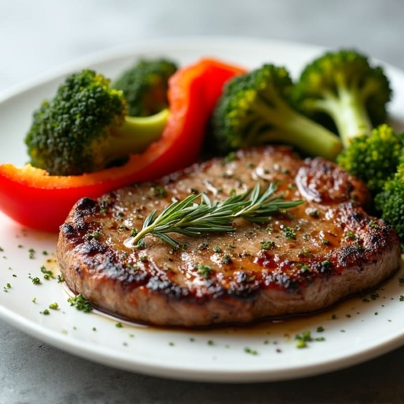 Garlic-Herb Seared Steak with Roasted Vegetables