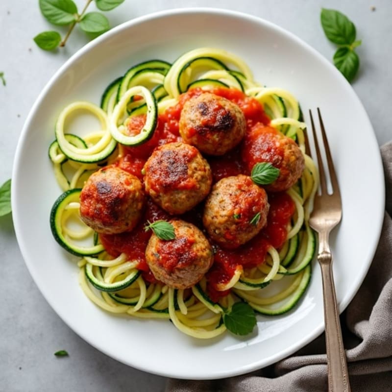Lean Turkey Zucchini Noodle Meatballs