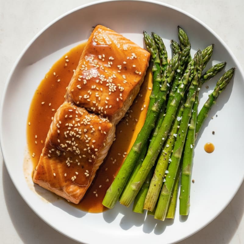 Teriyaki Glazed Salmon with Roasted Asparagus