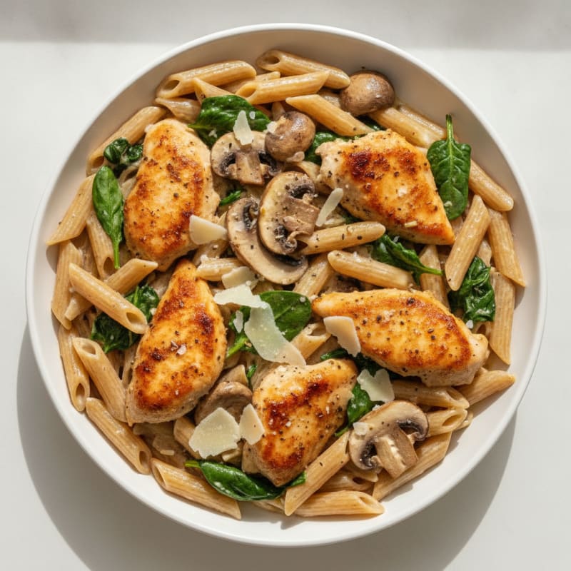Garlic Mushroom Chicken Pasta Skillet