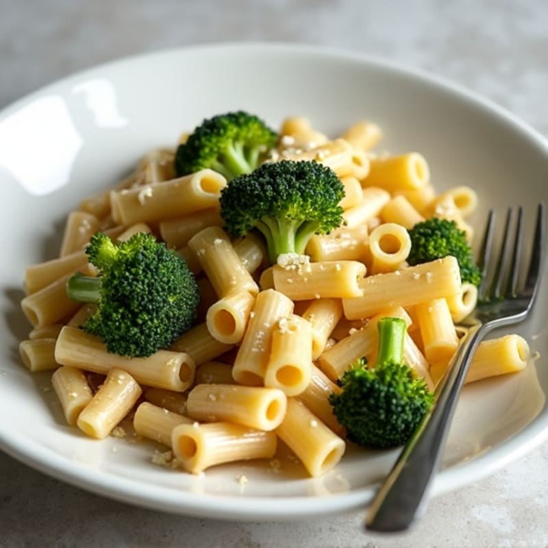 Creamy Cashew Alfredo Pasta with Roasted Broccoli